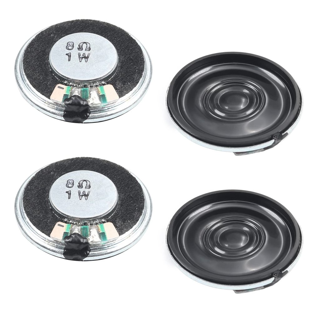 Fielect 4Pcs DIY Magnetic Speaker 1W 8 Ohm 26mm Diameter Round Shape Replacement Loudspeaker