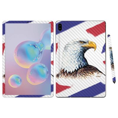 MightySkins Carbon Fiber Skin For Samsung Galaxy Tab S6 10.5" - Eagle Head | Protective, Durable Textured Carbon Fiber Finish | Easy To Apply, Remove, and Change Styles | Made in the USA, Model Number: CF-SAGTAS6-Eagle Head