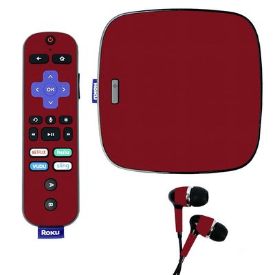 MightySkins Skin for Roku Ultra - Solid Burgundy | Protective, Durable, and Unique Vinyl Decal wrap Cover | Easy to Apply, Remove, and Change Styles | Made in The USA