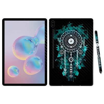 MightySkins Carbon Fiber Skin for Samsung Galaxy Tab S6 10.5" - Geo Dream Catcher | Protective, Durable Textured Carbon Fiber Finish | Easy to Apply, Remove, and Change Styles | Made in The USA