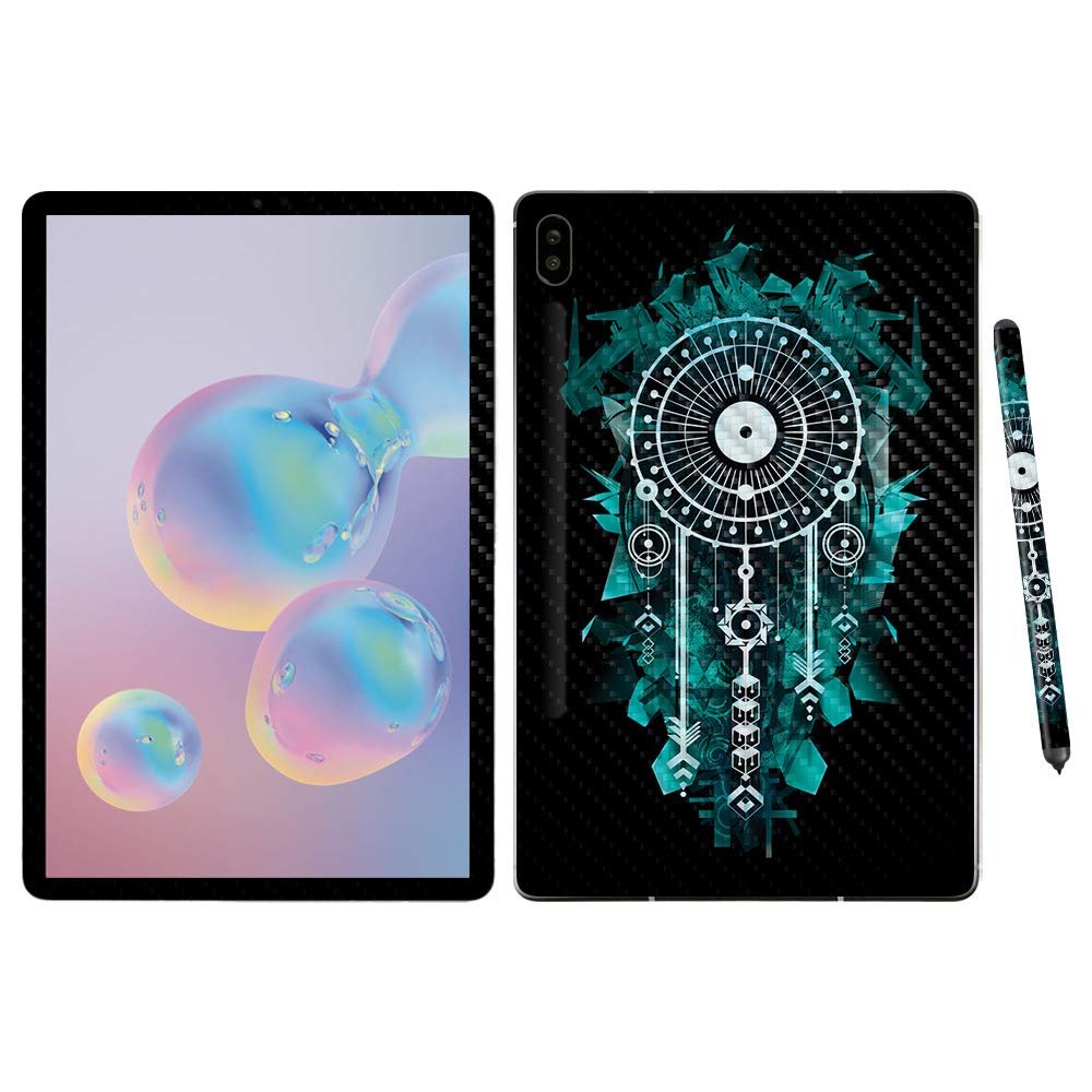 MightySkins Carbon Fiber Skin for Samsung Galaxy Tab S6 10.5" - Geo Dream Catcher | Protective, Durable Textured Carbon Fiber Finish | Easy to Apply, Remove, and Change Styles | Made in The USA
