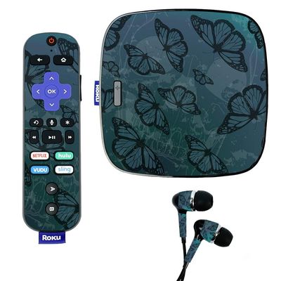 MightySkins Skin for Roku Ultra - Dark Butterfly | Protective, Durable, and Unique Vinyl Decal wrap Cover | Easy to Apply, Remove, and Change Styles | Made in The USA