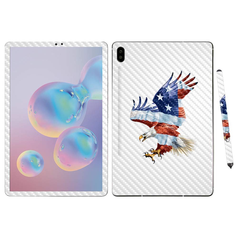MightySkins Carbon Fiber Skin for Samsung Galaxy Tab S6 10.5" - American Eagle | Protective, Durable Textured Carbon Fiber Finish | Easy to Apply, Remove, and Change Styles | Made in The USA
