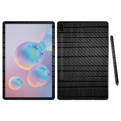 MightySkins Carbon Fiber Skin For Samsung Galaxy Tab S6 10.5" - Carved Wood | Protective, Durable Textured Carbon Fiber Finish | Easy To Apply, Remove, and Change Styles | Made in the USA (CF-SAGTAS6-Carved Wood)