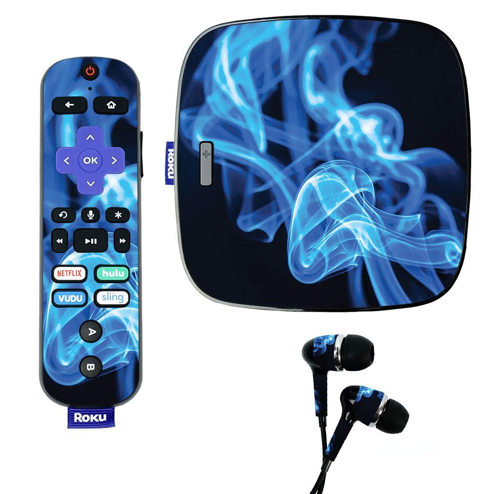 MightySkins Skin for Roku Ultra - Blue Flames | Protective, Durable, and Unique Vinyl Decal wrap Cover | Easy to Apply, Remove, and Change Styles | Made in The USA