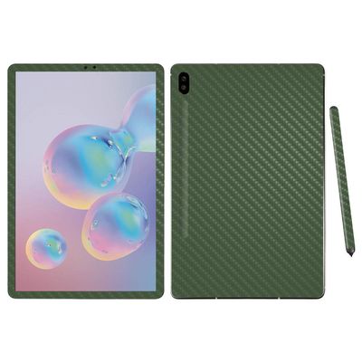 MightySkins Carbon Fiber Skin For Samsung Galaxy Tab S6 10.5" - Solid Olive | Protective, Durable Textured Carbon Fiber Finish | Easy To Apply, Remove, and Change Styles | Made in the USA (CF-SAGTAS6-Solid Olive)