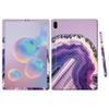 MightySkins Carbon Fiber Skin For Samsung Galaxy Tab S6 10.5" - Purple Agate | Protective, Durable Textured Carbon Fiber Finish | Easy To Apply, Remove, and Change Styles | Made in the USA, Model Number: CF-SAGTAS6-Purple Agate view 1