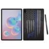 MightySkins Carbon Fiber Skin For Samsung Galaxy Tab S6 10.5" - Thin Blue Line K9 | Protective, Durable Textured Carbon Fiber Finish | Easy To Apply, Remove, and Change Styles | Made in the USA, CF-SAGTAS6-Thin Blue Line K9 view 1