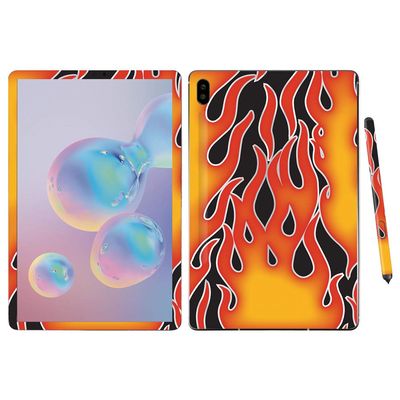 MightySkins Skin for Samsung Galaxy Tab S6 10.5" - Hot Flames | Protective, Durable, and Unique Vinyl Decal wrap Cover | Easy to Apply, Remove, and Change Styles | Made in The USA