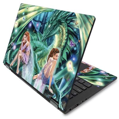 MightySkins Skin for Lenovo Flex 14" (2019 No Fingerprint Scanner) - Gemini Fairies | Protective, Durable, and Unique Vinyl Decal wrap | Easy to Apply, Remove, and Change Styles | Made in The USA
