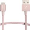 Amazon Basics USB-A to Lightning Charger Cable, Nylon Braided Cord, MFi Certified Charger for Apple iPhone 14 13 12 11 X Xs Pro, Pro Max, Plus, iPad, 6 Foot, Rose Gold view 1