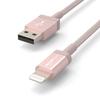 Amazon Basics USB-A to Lightning Charger Cable, Nylon Braided Cord, MFi Certified Charger for Apple iPhone 14 13 12 11 X Xs Pro, Pro Max, Plus, iPad, 6 Foot, Rose Gold view 3