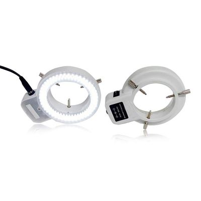 Adjustable 6500K 144 LED Ring Light Illuminator Lamp for Industry Stereo Microscope Magnifier 110V-240V Multi-Function Adapter