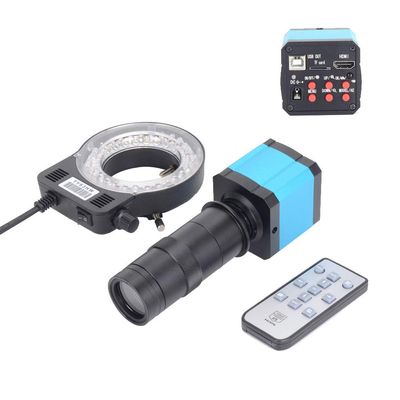 14MP HDMI Digital Machine Vision Industrial Microscope Camera 100X C-Mount Zoom Lens 56LED Light for PCB Soldering