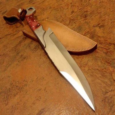 Mega Blades D 2 Steel Custom Handmade 16" Camel Bone Handle Bowie Knife