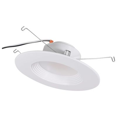 Sylvania 40630 LED Recessed Downlight with Integrated Trim, 5"/6", 65W Equivalent Efficient 8.5W, 725 Lumens, Dimmable, 4000K, White - 1 Pack (40630)