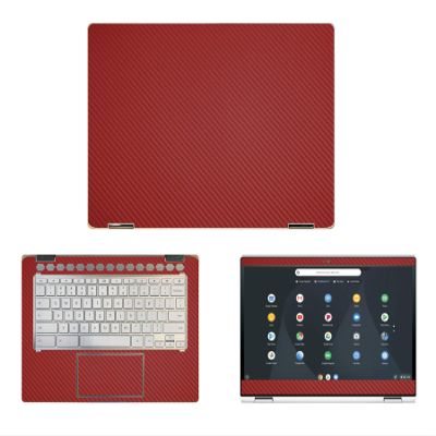 Decalrus - Protective Decal for HP Chromebook X360-14B (14" Screen) Laptop RED Carbon Fiber Skin case Cover wrap CFHPchromebookX360_14BRed