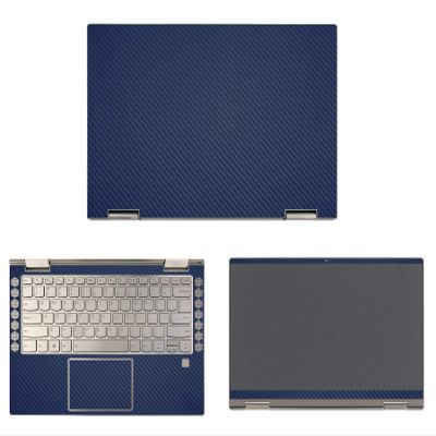 Decalrus - Protective Decal for Lenovo Yoga C740-14 (14" Screen) Laptop Blue Carbon Fiber Skin case Cover wrap CFlenovoYogaC740_14Blue
