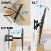 PERLESMITH Corner TV Wall Mount Full Motion, Corner TV Bracket Fits 37-70 Inch LED, LCD 4K Flat Curved Screen TVs Hold up to 99 lbs, Max VESA 600x400 Tilt, Swivel and Level, PSCLF1 view 4