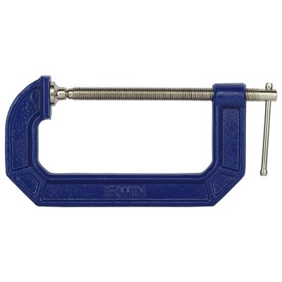 Irwin 225106 C-Clamp, 900 lb Clamping, 6 in Max Opening Size, 3-1/2 in D Throat, Steel Body, Blue Body