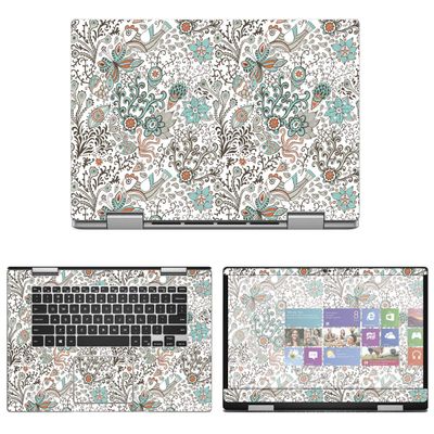Decalrus - Protective Decal Damask Skin Sticker for Dell Inspiron 5591 2-in-1 (15.6" Screen) case Cover wrap DEinspiron2in1_5591-175