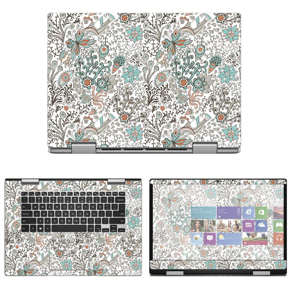 Decalrus - Protective Decal Damask Skin Sticker for Dell Inspiron 5591 2-in-1 (15.6" Screen) case Cover wrap DEinspiron2in1_5591-175