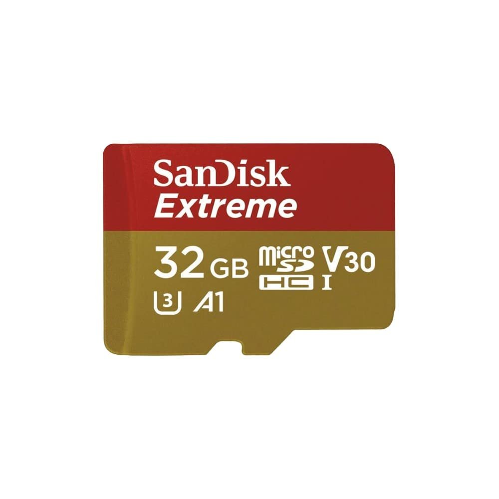 32GB SanDisk Extreme MicroSD Memory Card Bundle with SanDisk Adapter and MicroSD Reader for GoPro Cameras, Drones, and Smartphones