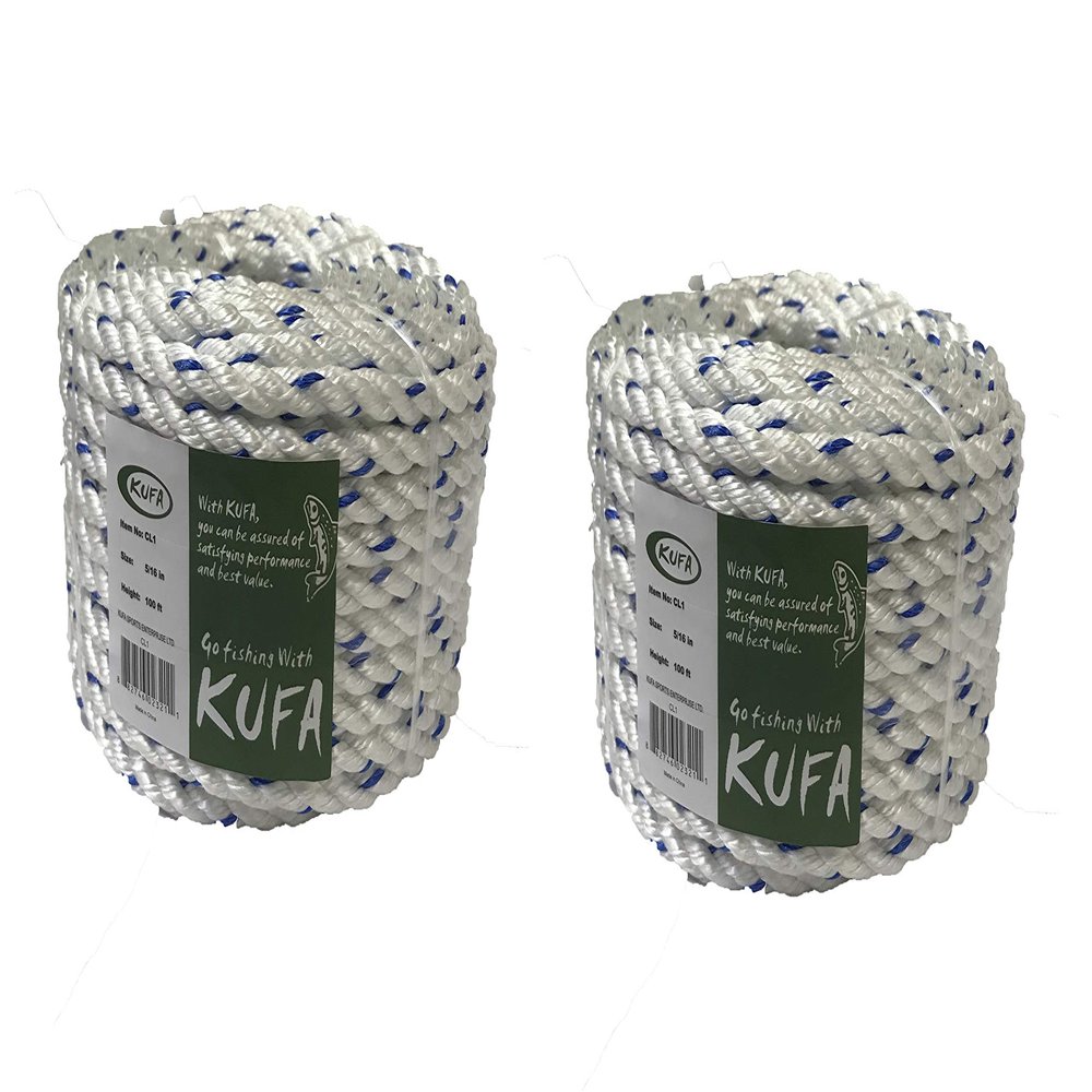 2-Pack of KUFA Sports 5/16" x 100' Non-Lead Sinking Line, for Crab Trap, Lobster Trap,Prawn Trap (CL-1X2)