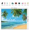 RUINI Polyester Tropical Beach Photography Backdrop Summer Palm Trees Blue Sea Sky Sunshine Luau Themed Party Decorations Banner 8x6FT view 4