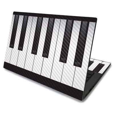 MightySkins Carbon Fiber Skin for Asus Chromebook C425 14" (2019) - Piano Keys | Protective, Durable Textured Carbon Fiber Finish | Easy to Apply, Remove, and Change Styles | Made in The USA