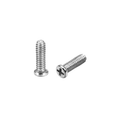 uxcell M2x8mm Phillips Screw Fastener Silver Tone 2.8mm Dia Screw Head for Laptop PC TV Fan Switch 200pcs