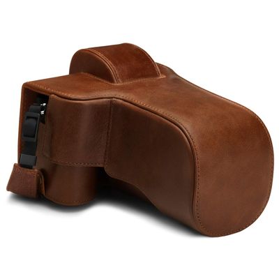 MegaGear MG1816 Ever Ready Genuine Leather Camera Case Compatible With Nikon Z50 (50-250MM) - Brown