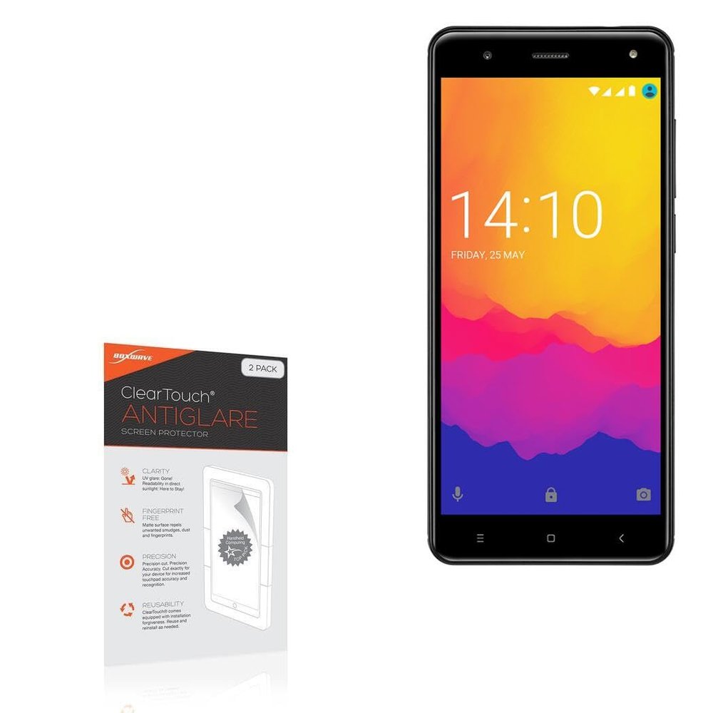 BoxWave Screen Protector Compatible with Prestigio Muze V3 LTE - ClearTouch Anti-Glare (2-Pack), Anti-Fingerprint Matte Film Skin