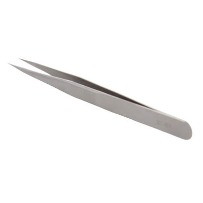 Utoolmart 27-SA Precision Stainless Steel Micro-magnetic Pointed Tip Tweezer Silver Tone with Card Bag 1 pcs
