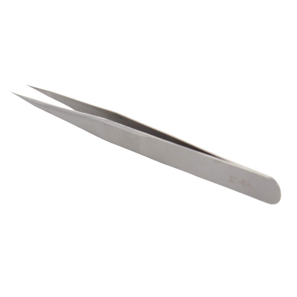 Utoolmart 27-SA Precision Stainless Steel Micro-magnetic Pointed Tip Tweezer Silver Tone with Card Bag 1 pcs