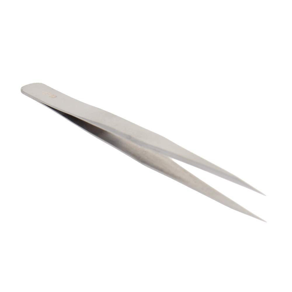Utoolmart 00-SA Precision Stainless Steel Micro-magnetic Pointed Tip Tweezer Silver Tone with Card Bag 1 pcs