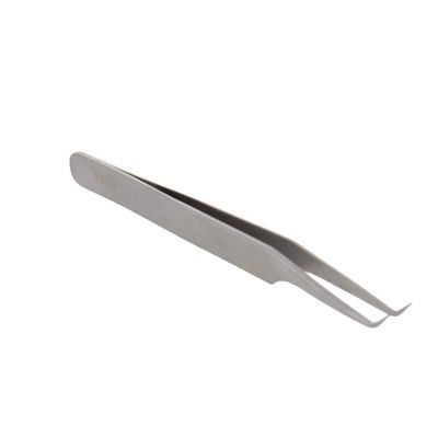 Utoolmart 51-SA Precision Stainless Steel Micro-magnetic Curved Pointed Tip Tweezer Silver Tone with Card Bag 1 pcs