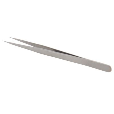 Utoolmart SS-SA Precision Stainless Steel Micro-magnetic Pointed Tip Tweezer Silver Tone with Card Bag 2 pcs
