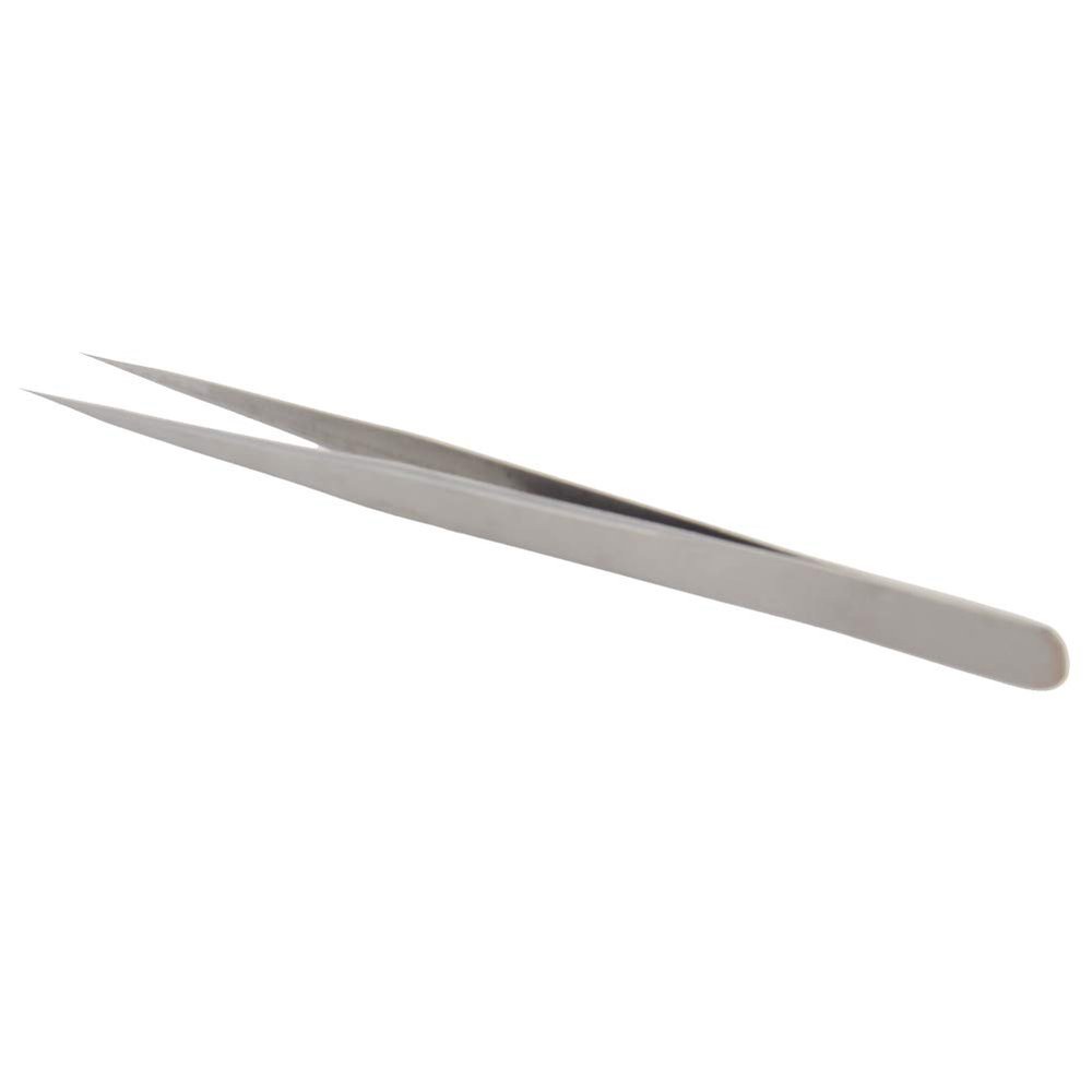 Utoolmart SS-SA Precision Stainless Steel Micro-magnetic Pointed Tip Tweezer Silver Tone with Card Bag 2 pcs
