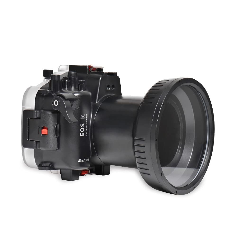 Seafrogs 40m/130ft Underwater Housing Waterproof Case for Canon EOS R, Compatible with 24-105mm Lens, for Underwater Photography or Videography