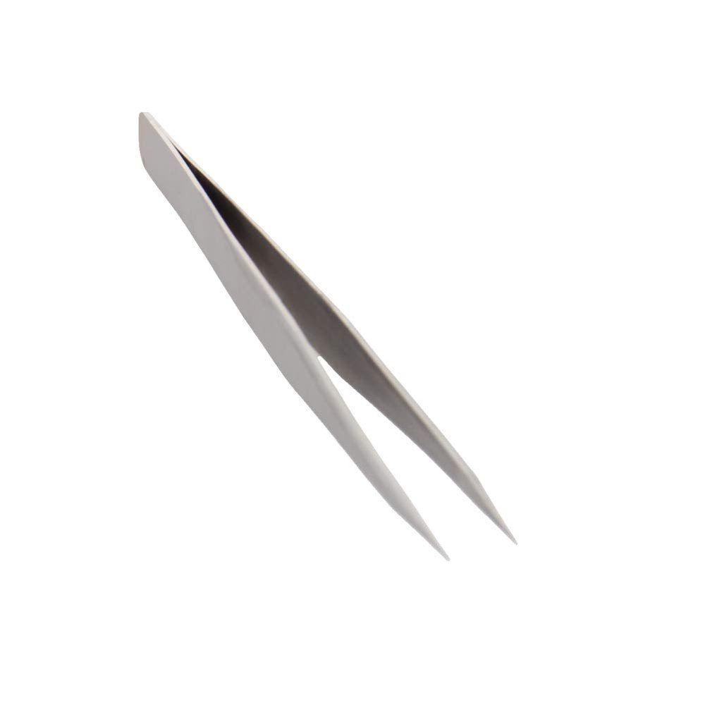 Utoolmart 27-SA Precision Stainless Steel Micro-magnetic Pointed Tip Tweezer Silver Tone with Card Bag 2 pcs