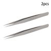 Utoolmart 27-SA Precision Stainless Steel Micro-magnetic Pointed Tip Tweezer Silver Tone with Card Bag 2 pcs view 4