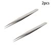 Utoolmart 27-SA Precision Stainless Steel Micro-magnetic Pointed Tip Tweezer Silver Tone OPP bags 2 pcs view 4