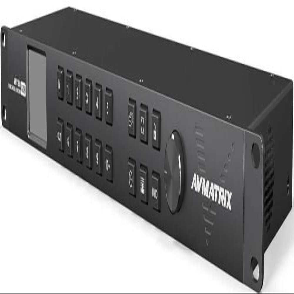 AVMATRIX MMV1630 Compact 1RU 16-Channel 3G-SDI Multiviewer with 16x16 3G-SDI Matrix Switcher, 2-3G-SDI & 1xHDMI Multiview Scaling Outputs with Audio, DC 12V 5A Power Adapter x2