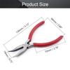 Utoolmart Long Curved Nose Pliers with Red PVC Handle End, Forged from 55 Steel,Nickel Plating view 2