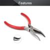 Utoolmart Long Curved Nose Pliers with Red PVC Handle End, Forged from 55 Steel,Nickel Plating view 3