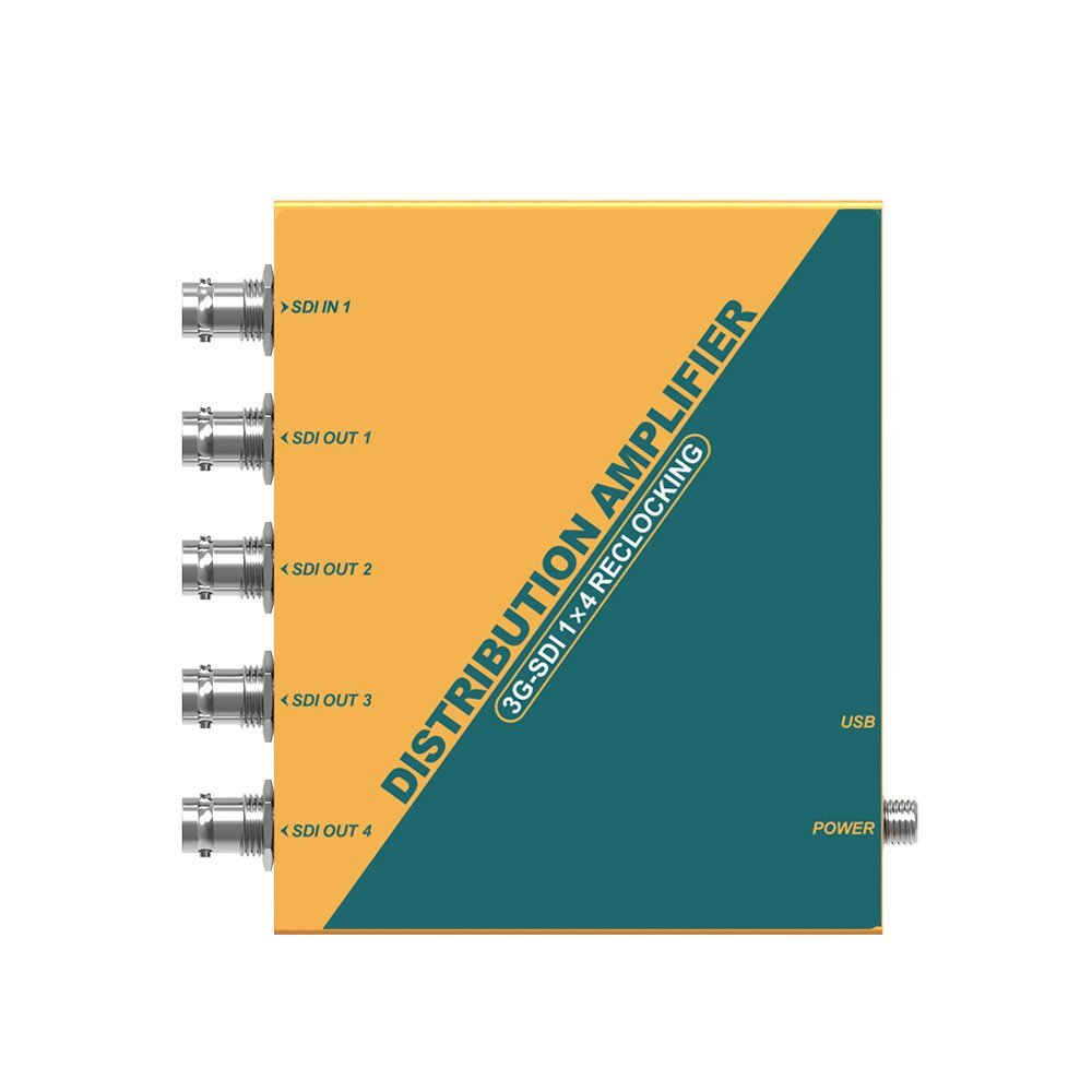 AVMATRIX SD1141 1x4 3G-SDI Reclocking Distribution Amplifier; Automatically Detects SD, HD and 3G-SDI; 4 Buffered and Re-clocked Outputs; 3G/HD/SD-SDI Multi-rate Signal Processing