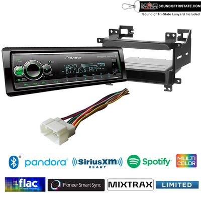 Pioneer MVH-S522BS Digital Media Receiver + Install Harness + Dash Kit Fits 1998-Up Honda and Suzuki + Suzuki Grand Vitara with Sound of Tri-State Lanyard Bundle
