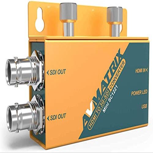 AVMATRIX Mini SC1221 Extender Mini HDMI to SDI Converter Adapter 3G HD SDI for Driving SDI Monitors with Power Adapter