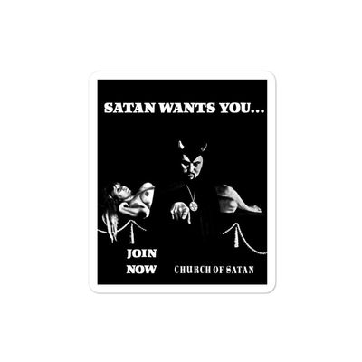Baphomet X Anton LaVey Satan Wants You Sticker